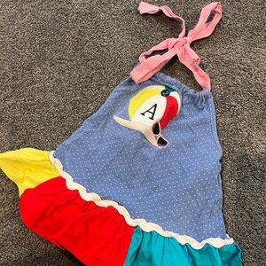 Colorful Polka Dot Halter Tunic monogrammed “A” RicRac